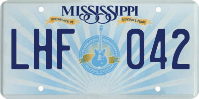 MS license plate LHF042