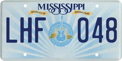 MS license plate LHF048