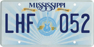 MS license plate LHF052
