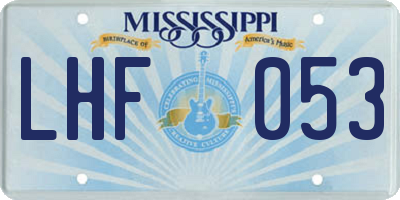 MS license plate LHF053