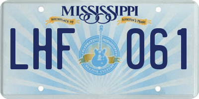 MS license plate LHF061