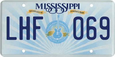 MS license plate LHF069