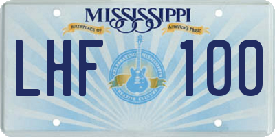 MS license plate LHF100