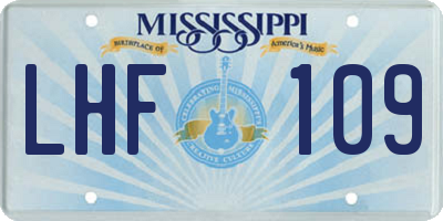 MS license plate LHF109