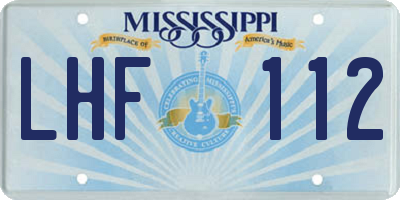 MS license plate LHF112