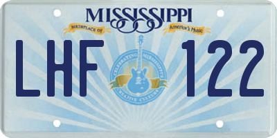 MS license plate LHF122