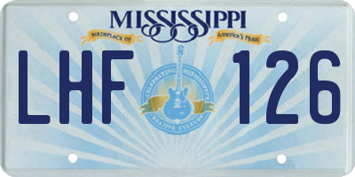 MS license plate LHF126