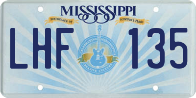 MS license plate LHF135