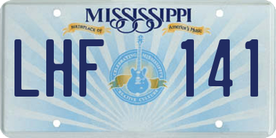MS license plate LHF141