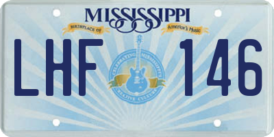 MS license plate LHF146