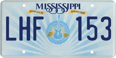 MS license plate LHF153