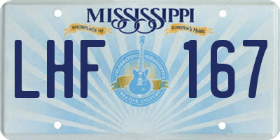 MS license plate LHF167