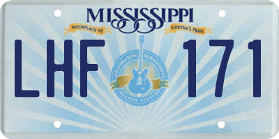 MS license plate LHF171