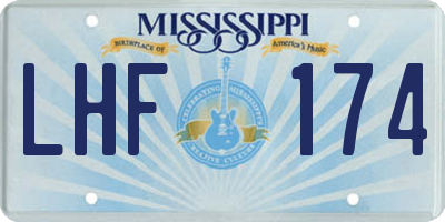 MS license plate LHF174