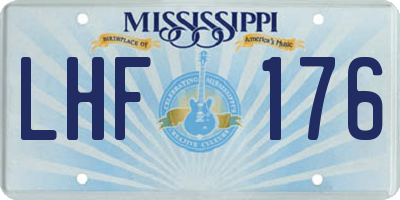 MS license plate LHF176