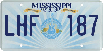 MS license plate LHF187
