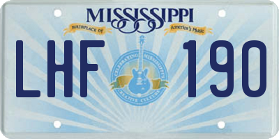 MS license plate LHF190
