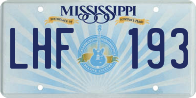 MS license plate LHF193