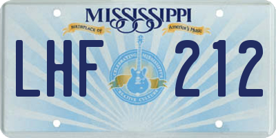MS license plate LHF212