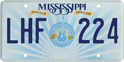MS license plate LHF224