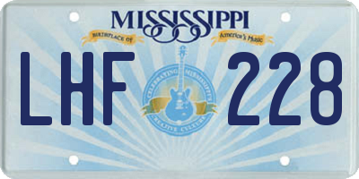 MS license plate LHF228