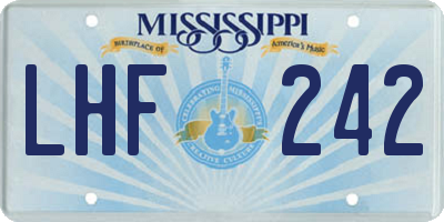 MS license plate LHF242