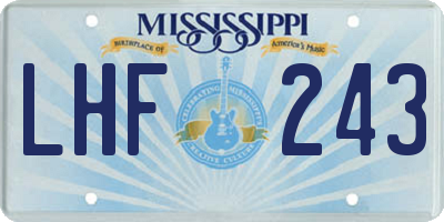 MS license plate LHF243