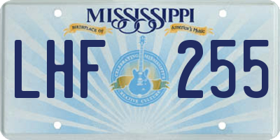 MS license plate LHF255