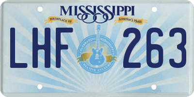 MS license plate LHF263