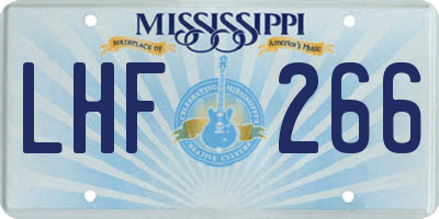 MS license plate LHF266