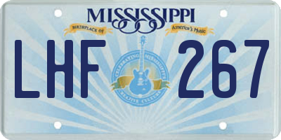 MS license plate LHF267