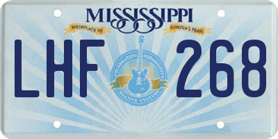 MS license plate LHF268