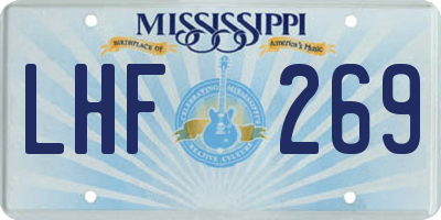 MS license plate LHF269