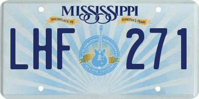 MS license plate LHF271