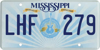 MS license plate LHF279
