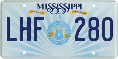 MS license plate LHF280