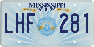 MS license plate LHF281