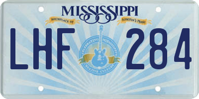 MS license plate LHF284