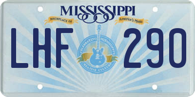 MS license plate LHF290
