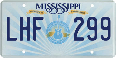 MS license plate LHF299