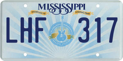 MS license plate LHF317