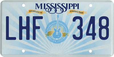 MS license plate LHF348