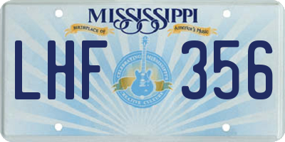 MS license plate LHF356