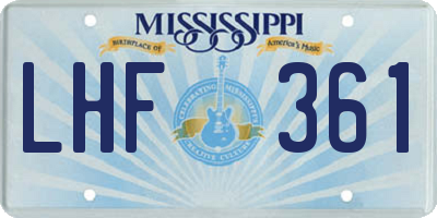 MS license plate LHF361