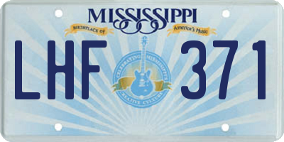 MS license plate LHF371