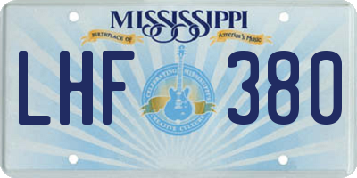 MS license plate LHF380