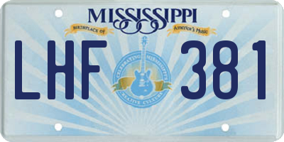 MS license plate LHF381