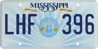 MS license plate LHF396
