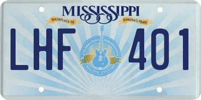 MS license plate LHF401