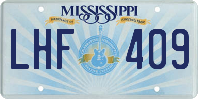 MS license plate LHF409